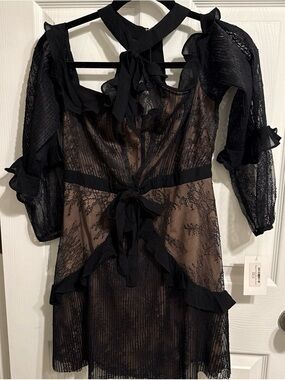 For Love And Lemons | Dresses | For Love Lemons Pointelle Knit Black Dress  | Poshmark